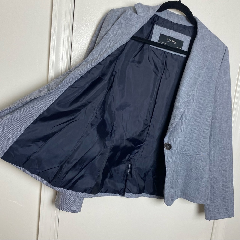 Zara Basic Collection Gray Blazer Size 8 - image 2